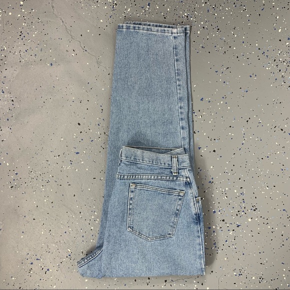 Vintage 90s Wrangler Stonewash Blue Mom Jeans High Waist Tapered Leg 14 32"x31" - Picture 7 of 15
